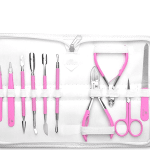 Manicure Set,Professional Pedicure Kits,Toe Nail Clippers Pack,10 Piece Stainless Steel,Personal Care Tools Nail Kit Men,Women Grooming Kit,with Portable Case (Pink)