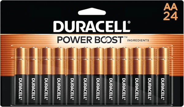 Duracell Coppertop AA Batteries with Power Boost Ingredients, 24 Count Pack Double A Battery with Long-lasting Power, Alkaline AA Battery for Household and Office Devices.