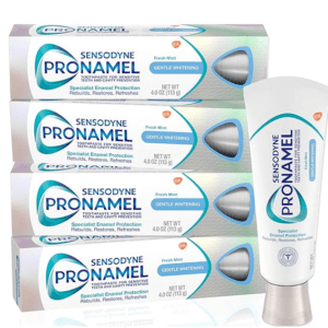 Sensodyne Pronamel Gentle Teeth Whitening Enamel Toothpaste for Sensitive Teeth, Fresh Mint - 4 Ounces (Pack of 4)